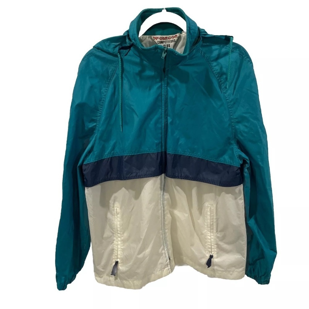 McGregor Teal and White Windbreaker Jacket